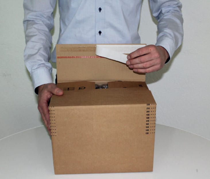 Automatikkarton - Artikel-Nr.: 1509779, Länge: 295 mm, Breite: 295 mm, Höhe: 150 mm, 1-wellig