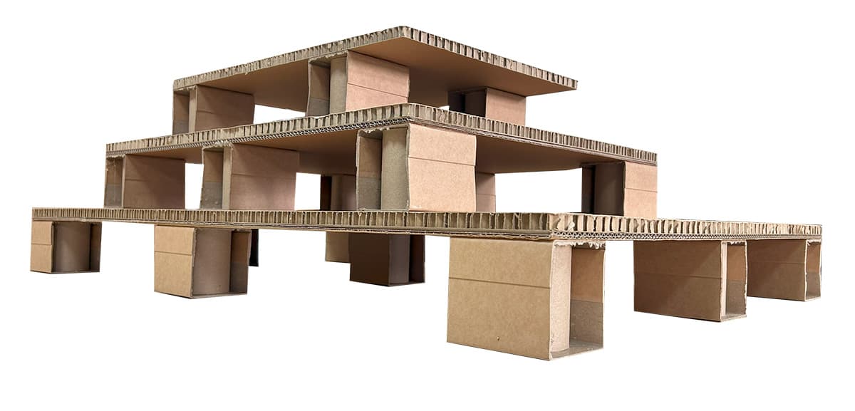 Waben Palette mit höchst belastbaren Hülsenfüße