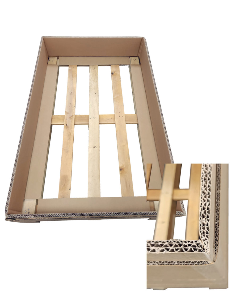 Hier Aufbau des Aufsatzrahmens auf einer Holzpalette