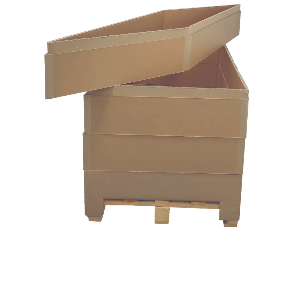 Der Paletten-Aufsatzrahmen ist variabel in der Höhe und sehr stabil