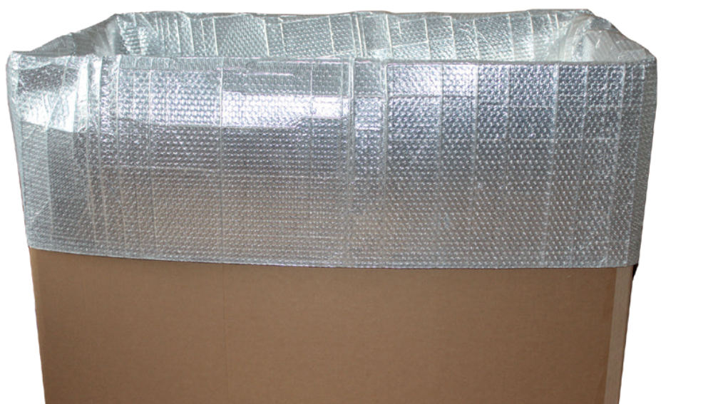 Thermohaube kann einfach in einen Wellpappcontainer eingelegt werden