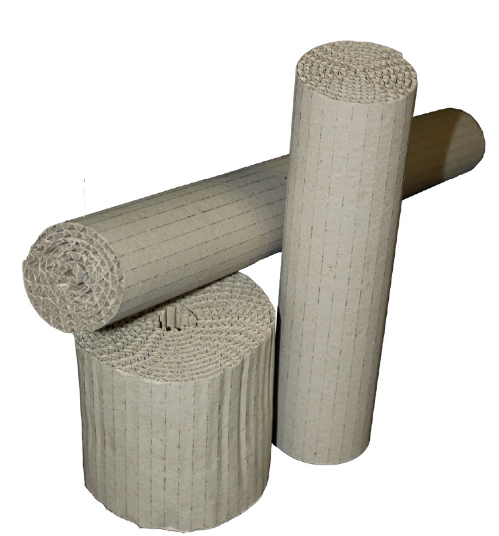 Rollenwellpappe geklebt